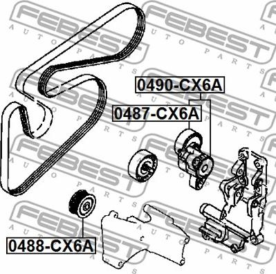 Febest 0488-CX6A - РОЛИК ОБВІДНОЇ autocars.com.ua