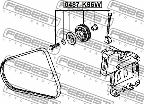 Febest 0487-K96W - НАТЯГУВАЧ РЕМЕНЯ КОНДИЦІОНЕРА autocars.com.ua