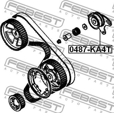 Febest 0487-KA4T - Натяжна ролик, ремінь ГРМ autocars.com.ua