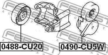 Febest 0490-CU5W - НАТЯЖИТЕЛЬ РЕМЕНЯ autocars.com.ua