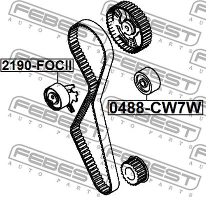 Febest 0488-CW7W - РОЛИК ОБВІДНОЇ РЕМЕНЯ ГРМ autocars.com.ua