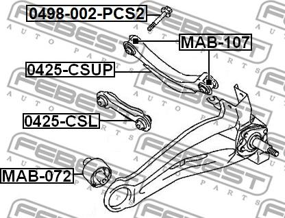 Febest 0498-002-PCS2 - Болт кріплення, важіль autocars.com.ua