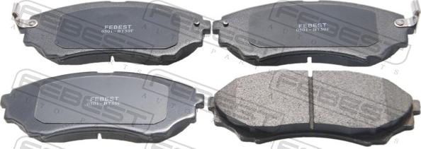 Febest 0501-BT50F - Гальмівні колодки, дискові гальма autocars.com.ua