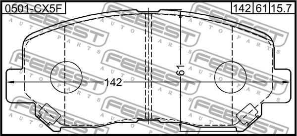 Febest 0501-CX5F - Гальмівні колодки дискові autocars.com.ua