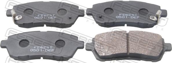 Febest 0501-DEF - Гальмівні колодки, дискові гальма autocars.com.ua
