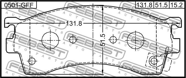 Febest 0501-GFF - Тормозные колодки, дисковые, комплект avtokuzovplus.com.ua