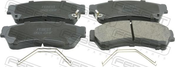 Febest 0501-GHF - Гальмівні колодки, дискові гальма autocars.com.ua