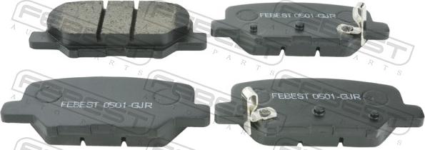 Febest 0501-GJR - Гальмівні колодки, дискові гальма autocars.com.ua