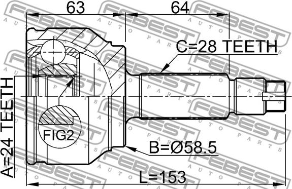 Febest 0510-MZ5 - Шарнірний комплект, ШРУС, приводний вал autocars.com.ua