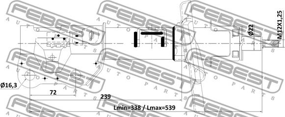 Febest 05110-001FR - Амортизатор autocars.com.ua