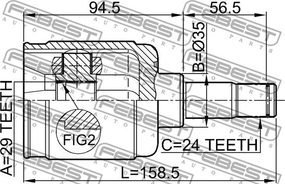 Febest 0511-CPLH - ШРУС autocars.com.ua