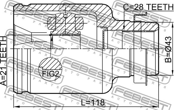 Febest 0511-DY5WATRH - Шарнірний комплект, ШРУС, приводний вал autocars.com.ua