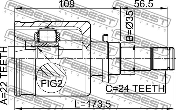 Febest 0511-M316MTLH - Шарнірний комплект, ШРУС, приводний вал autocars.com.ua