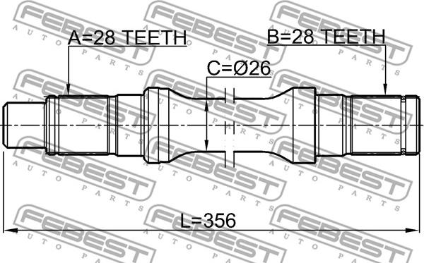 Febest 0512-BT50LH - Приводний вал autocars.com.ua