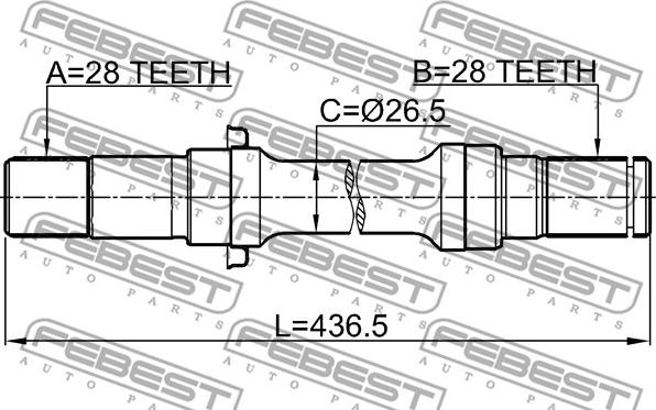 Febest 0512-LWMTRH - Приводний вал autocars.com.ua