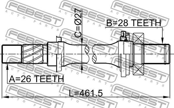 Febest 0512-M316AT - Приводний вал autocars.com.ua