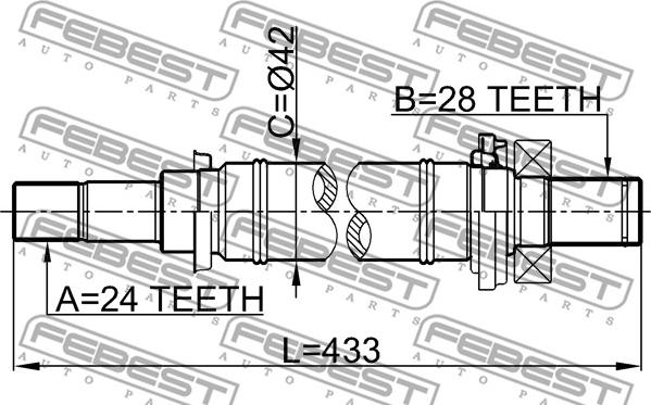 Febest 0512-M316MT - Приводний вал autocars.com.ua