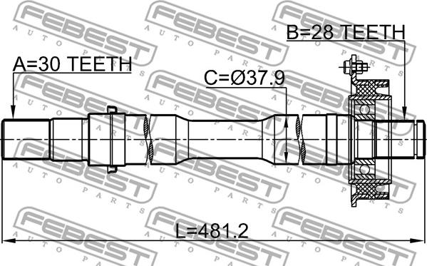 Febest 0512-MPVRH - Приводний вал autocars.com.ua