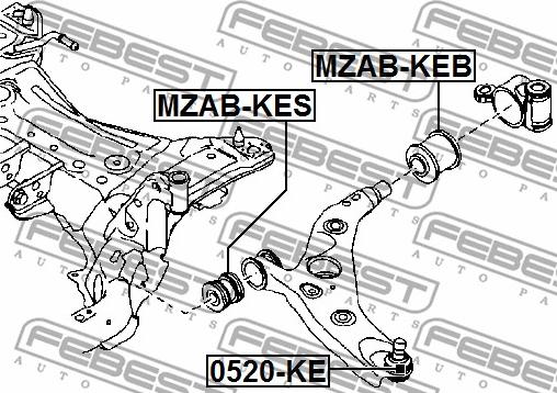 Febest MZAB-KES - Сайлентблок autocars.com.ua
