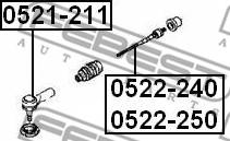 Febest 0521-211 - Наконечник рульової тяги, кульовий шарнір autocars.com.ua