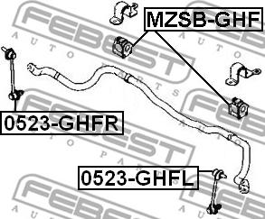 Febest 0523-GHFR - Тяга стабилизатора передняя правая mazda 6 wagon gh 2007- autodnr.net