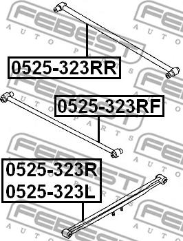 Febest 0525-323RF - Важіль підвіски тяга autocars.com.ua