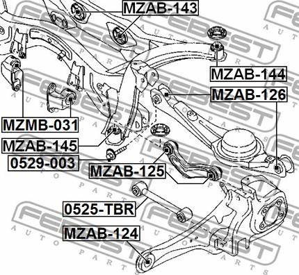 Febest MZAB-143 - Опора, дифференциал autodnr.net