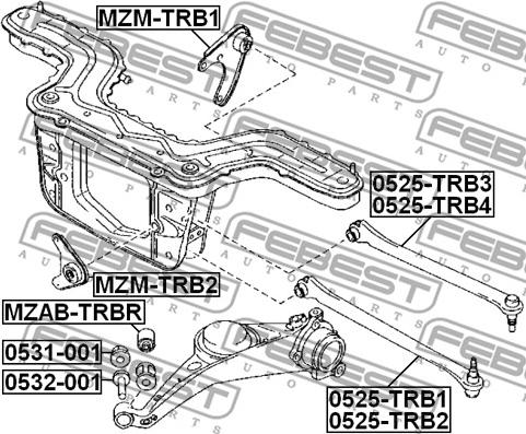 Febest MZM-TRB1 - Опора, диференціал autocars.com.ua