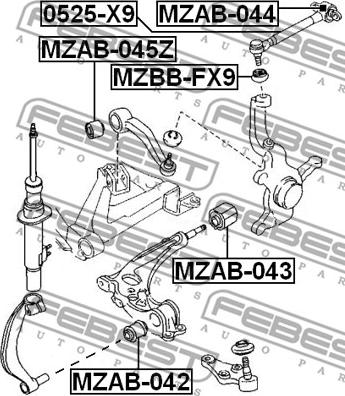 Febest 0525-X9 - Важіль незалежної підвіски колеса autocars.com.ua