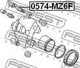 Febest 0574-MZ6F - Направляющий болт, корпус скобы тормоза avtokuzovplus.com.ua