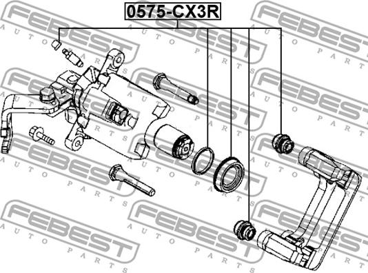 Febest 0575-CX3R - Ремкомплект, гальмівний супорт autocars.com.ua