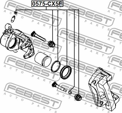 Febest 0575-CX5F - Ремкомплект, гальмівний супорт autocars.com.ua