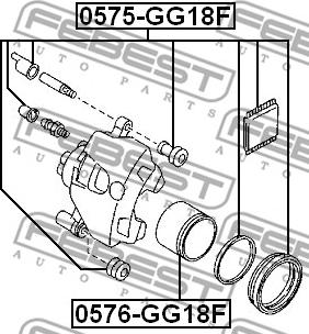 Febest 0575-GG18F - Ремкомплект, тормозной суппорт avtokuzovplus.com.ua