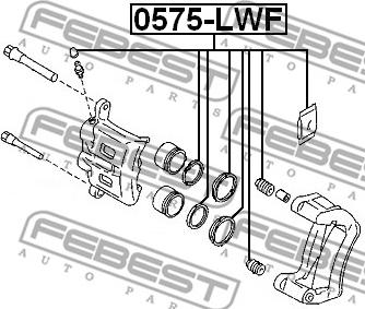 Febest 0575-LWF - Ремкомплект, тормозной суппорт avtokuzovplus.com.ua