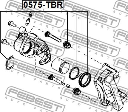 Febest 0575-TBR - Ремкомплект суппорта тормозного заднего autodnr.net
