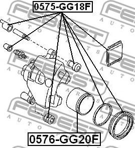 Febest 0576-GG20F - Елементи гальмівного супорта autocars.com.ua