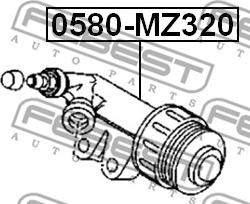 Febest 0580-MZ320 - Робочий циліндр, система зчеплення autocars.com.ua