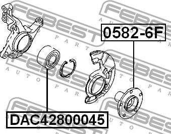 Febest DAC42800045 - Подшипник ступицы колеса avtokuzovplus.com.ua