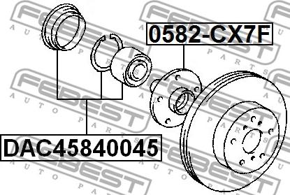 Febest DAC45840045 - Комплект подшипника ступицы колеса avtokuzovplus.com.ua