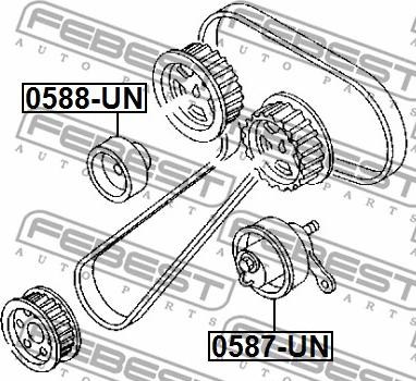 Febest 0587-UN - Натяжной ролик, ремень ГРМ avtokuzovplus.com.ua