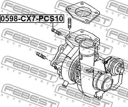 Febest 0598-CX7-PCS10 - Болт, випускний колектор autocars.com.ua