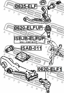 Febest 0620-ELFUP - Шаровая опора, несущий / направляющий шарнир avtokuzovplus.com.ua