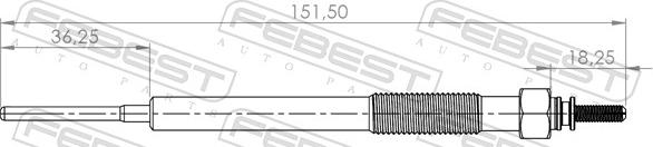 Febest 06642-001 - Свеча накаливания avtokuzovplus.com.ua