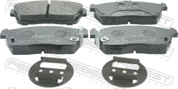 Febest 0701-GA413F - Гальмівні колодки, дискові гальма autocars.com.ua