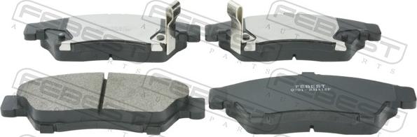 Febest 0701-RH418F - Гальмівні колодки, дискові гальма autocars.com.ua