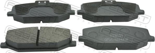 Febest 0701-SN413F - Гальмівні колодки, дискові гальма autocars.com.ua