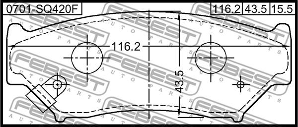 Febest 0701-SQ420F - Гальмівні колодки, дискові гальма autocars.com.ua