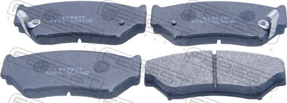 Febest 0701-SQ420F - Гальмівні колодки, дискові гальма autocars.com.ua