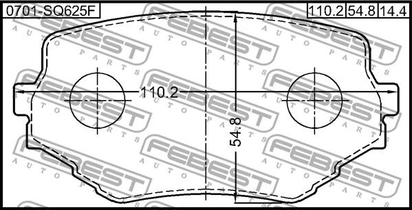 Febest 0701-SQ625F - Тормозные колодки, дисковые, комплект autodnr.net