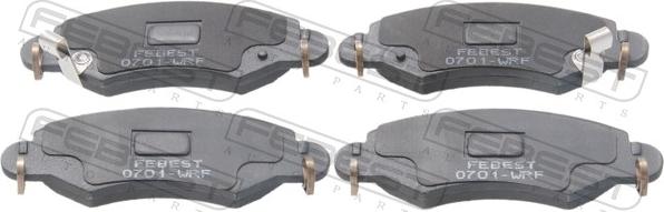 Febest 0701-WRF - Гальмівні колодки, дискові гальма autocars.com.ua